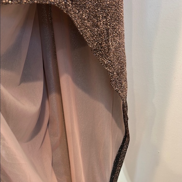 NAKED WARDROBE Cutout Long Sleeve Side Slit Dress In pink copper - Picture 6 of 8